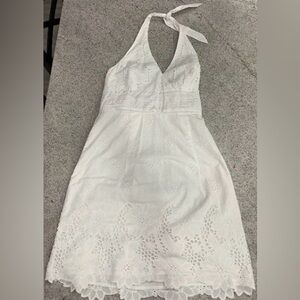Lilly Pulitzer White Eyelet Halter Dress